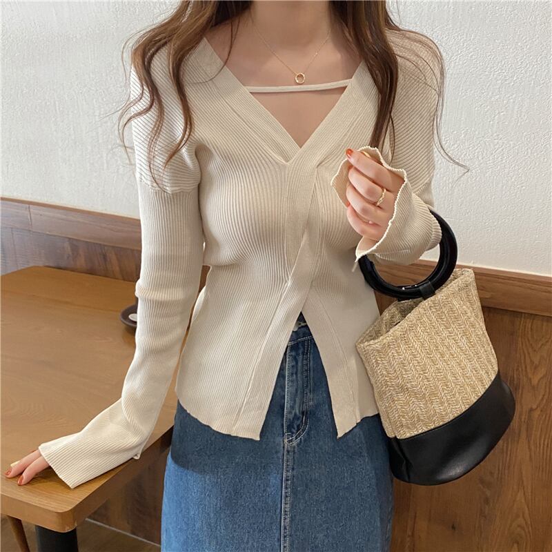 オータムニットセーター 薄手シャツ ロング 秋物 1号婦人45830707777