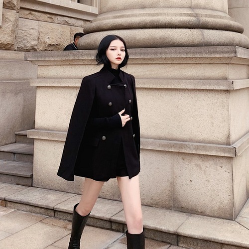 コート レディース ケープコート フロントボタン ケープコート レディース おしゃれ シック 大人 コート レディース ショート丈 ブラック コート レディース ケープコート フロントボタン おしゃ