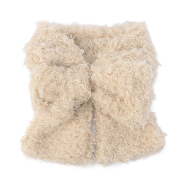 【26AW】F.O ファーリボンマフラー(100-120/120-140) ベージュ