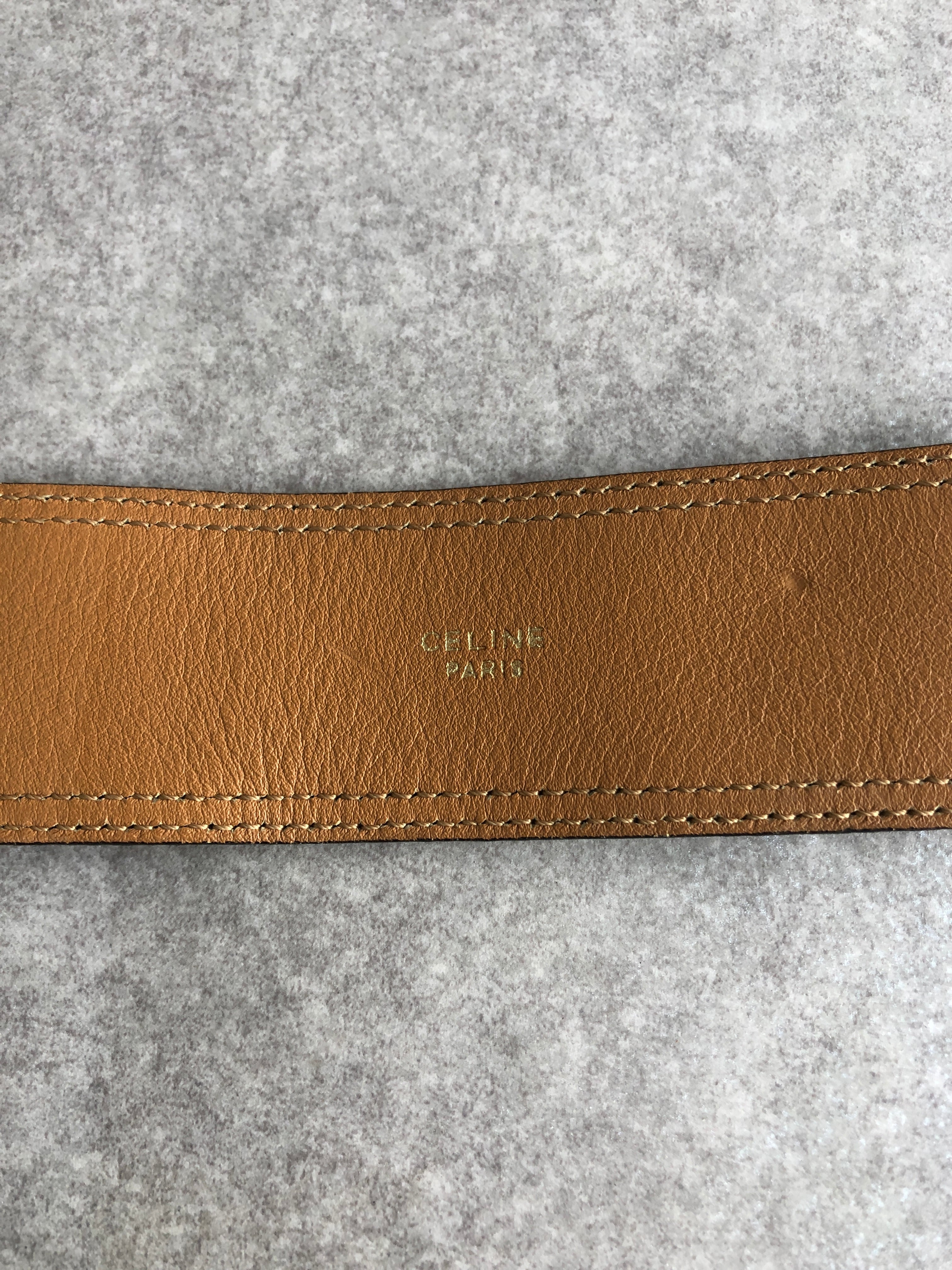 CELINE セリーヌ ベルト ブラック ホースビット レザー vintage