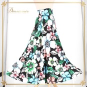 社交ダンス 衣装 スタンダード スカート レッスンウェア 練習着 gentil ジャンティ 黒 白 緑 水色 ブラック系 ブルー系 グリーン系 ホワイト系 花柄 ダンス衣装 フレアスカート 伸縮性 おしゃれ フォーマル パーティー レディース 練習着 お洒落 ダンス用スカート かわいい スポーティー スカート丈90cm ウエストゴム 光沢感 柔らかい トレーニング シンプル プレイフル