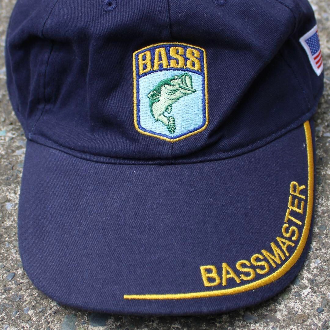 【FREE】古着 BASSMASTER バスマスター 刺繍 星条旗入り キャップ
