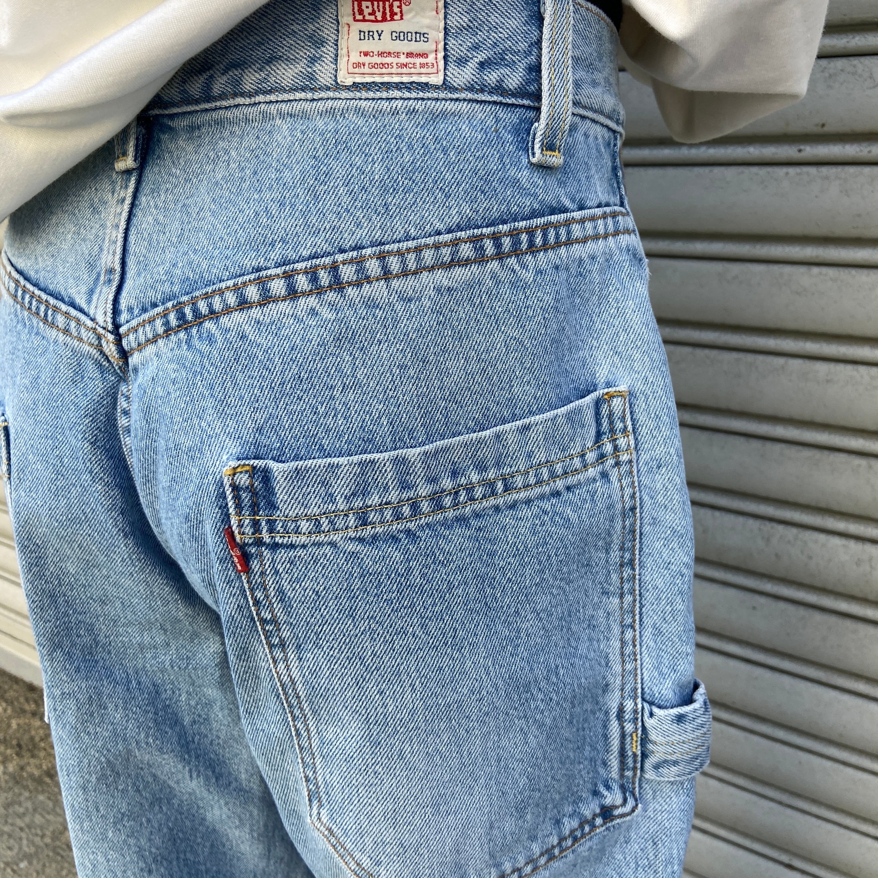 送料無料』90s Levi's DRY GOODS ワイドデニムペインターパンツ W30 ...