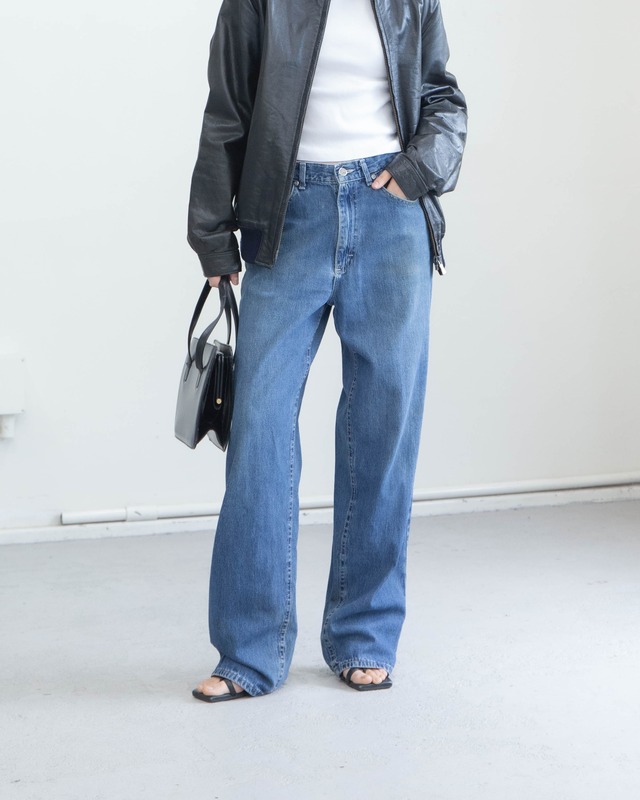 1990s Lee RIVETED - wide leg blue jeans