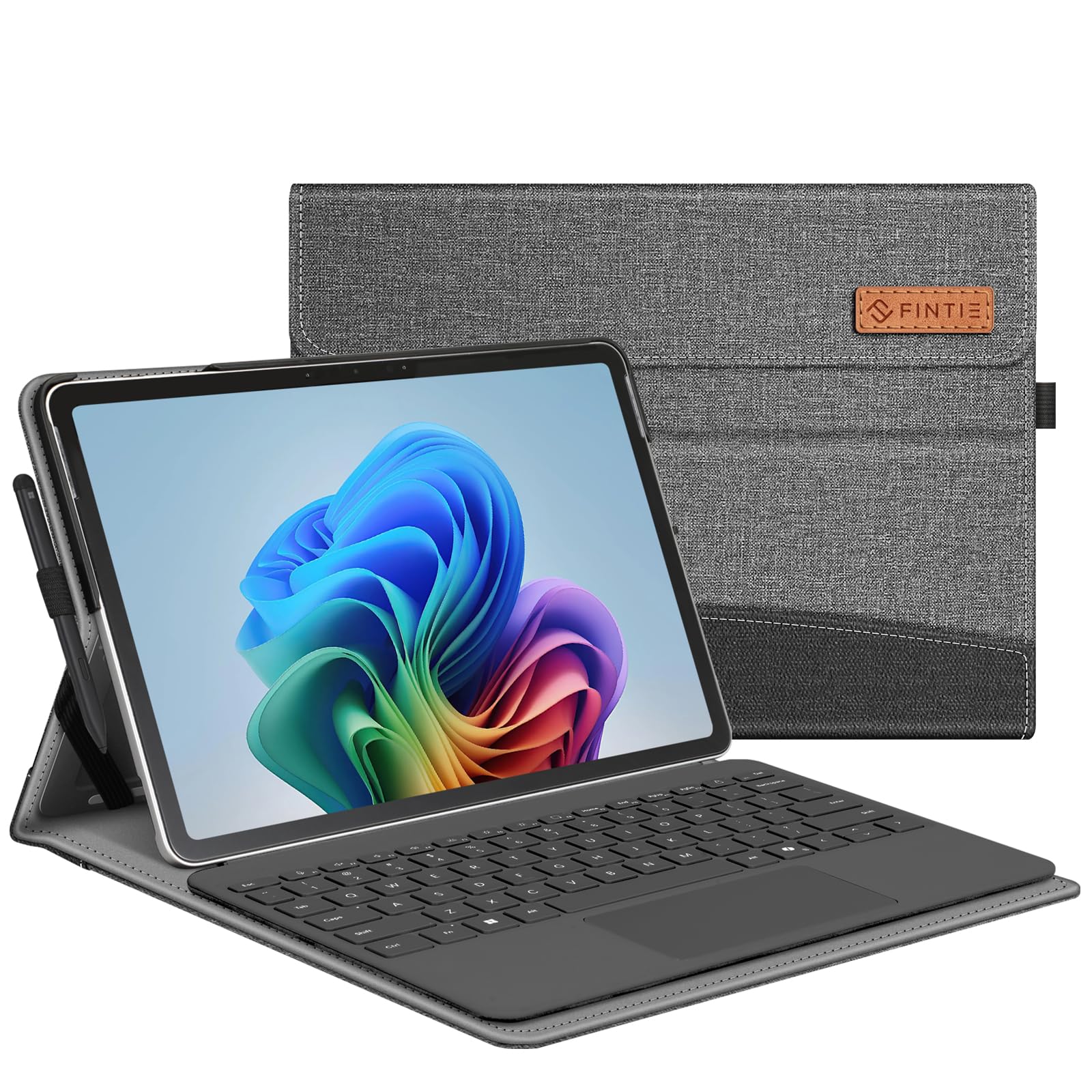 Fintie Microsoft Surface Pro 12用ケース カバー 2025年モデル タブレットケース PUレザー(グレー)