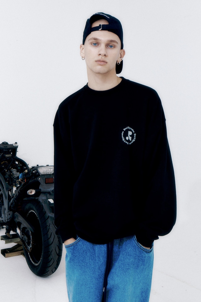 [rest & recreation] RR COTTON SWEATSHIRT - BLACK 正規韓国ブランド 韓国ファッション 韓国代行