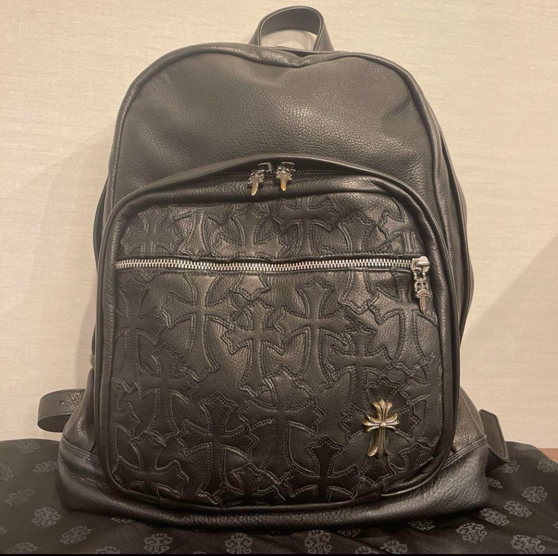 CHROME HEARTS クロムハーツ セメタリークロスパッチ レザー リュック
