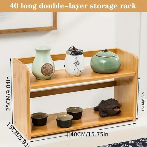 小物 収納 木製 ラック ２層 幅40cm 収納棚 化粧品収納 キッチン収納 香水 アクセサリー 玄関 北欧