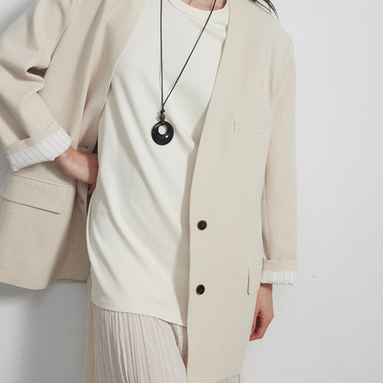 No Collar Jacket T4338