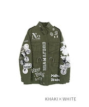 COOLA MADE パッチ&ペイントミリタリージャケット (KHAKI×WHITE) CQ-47052