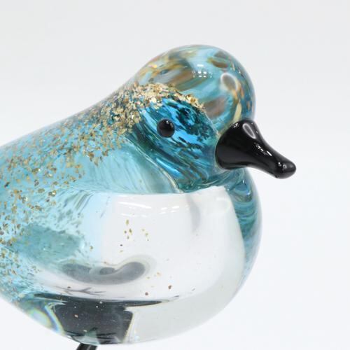 ガラス オブジェ おしゃれ バード ブルー 鳥 小鳥 置物 ガラス製
