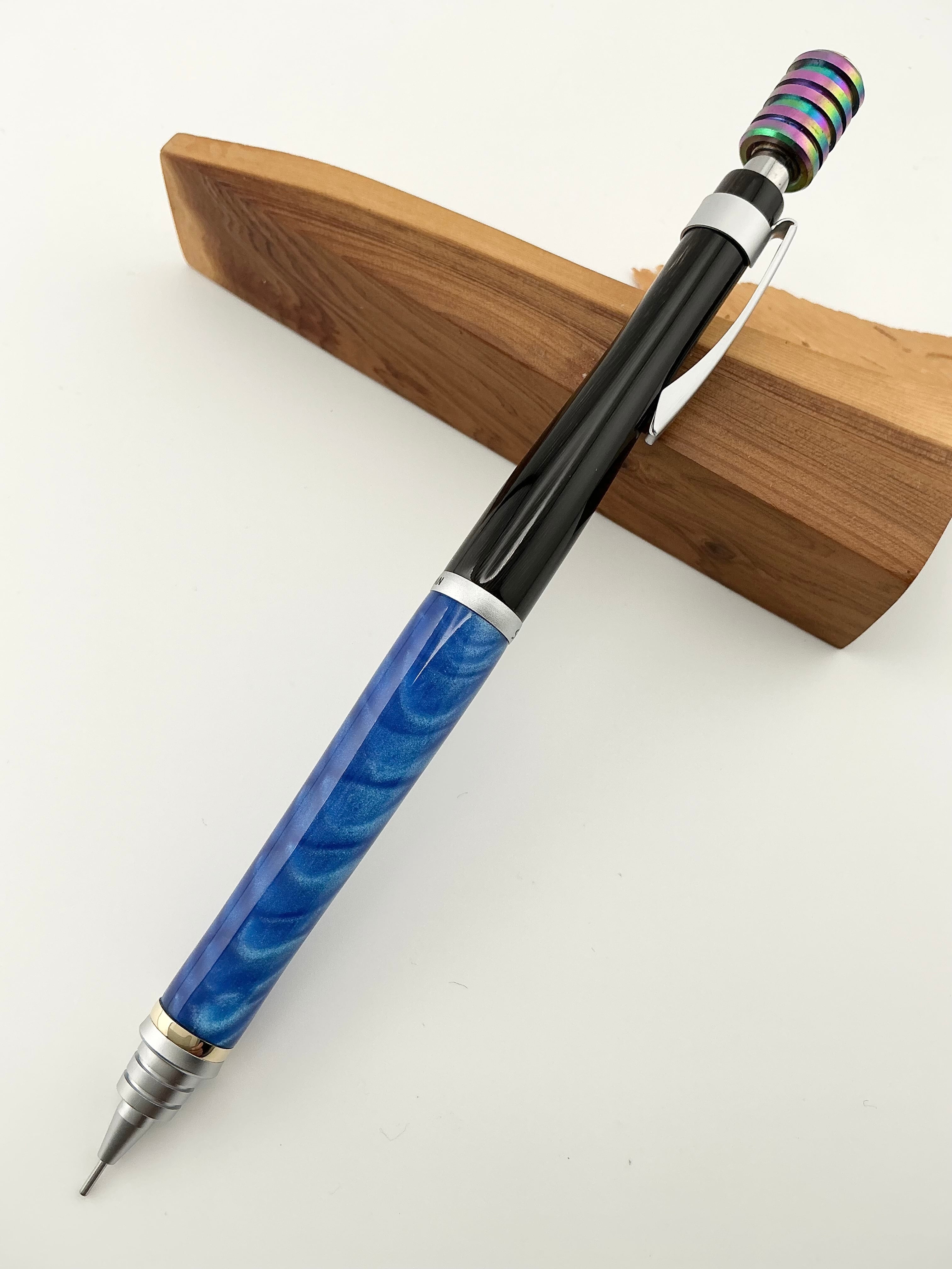 PILOT S20 カスタム 黒水牛 アクリル チタンノック 0.5mm シャーペン