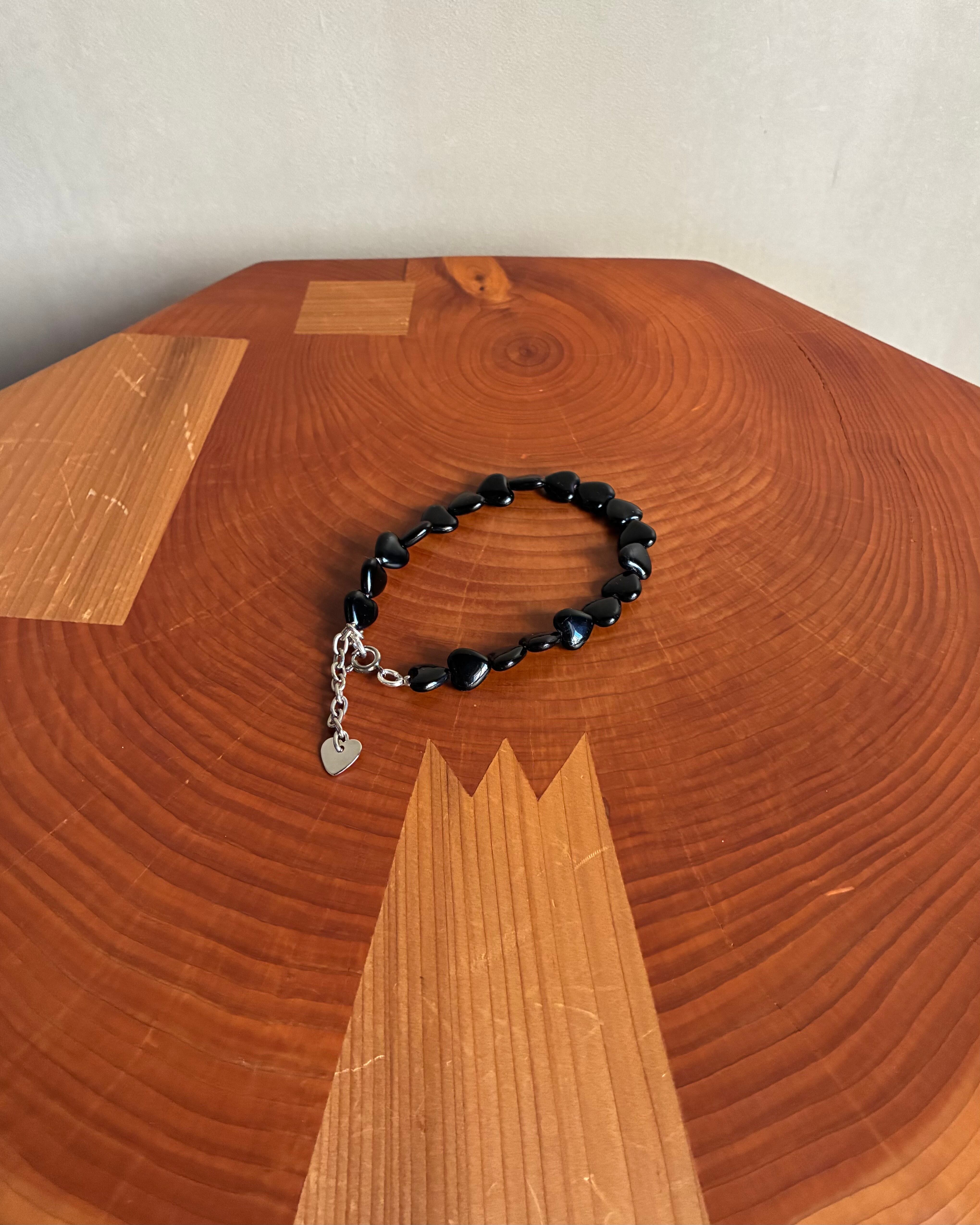 Daniel et Lili 【60's vintage heart bracelet -black×black-】