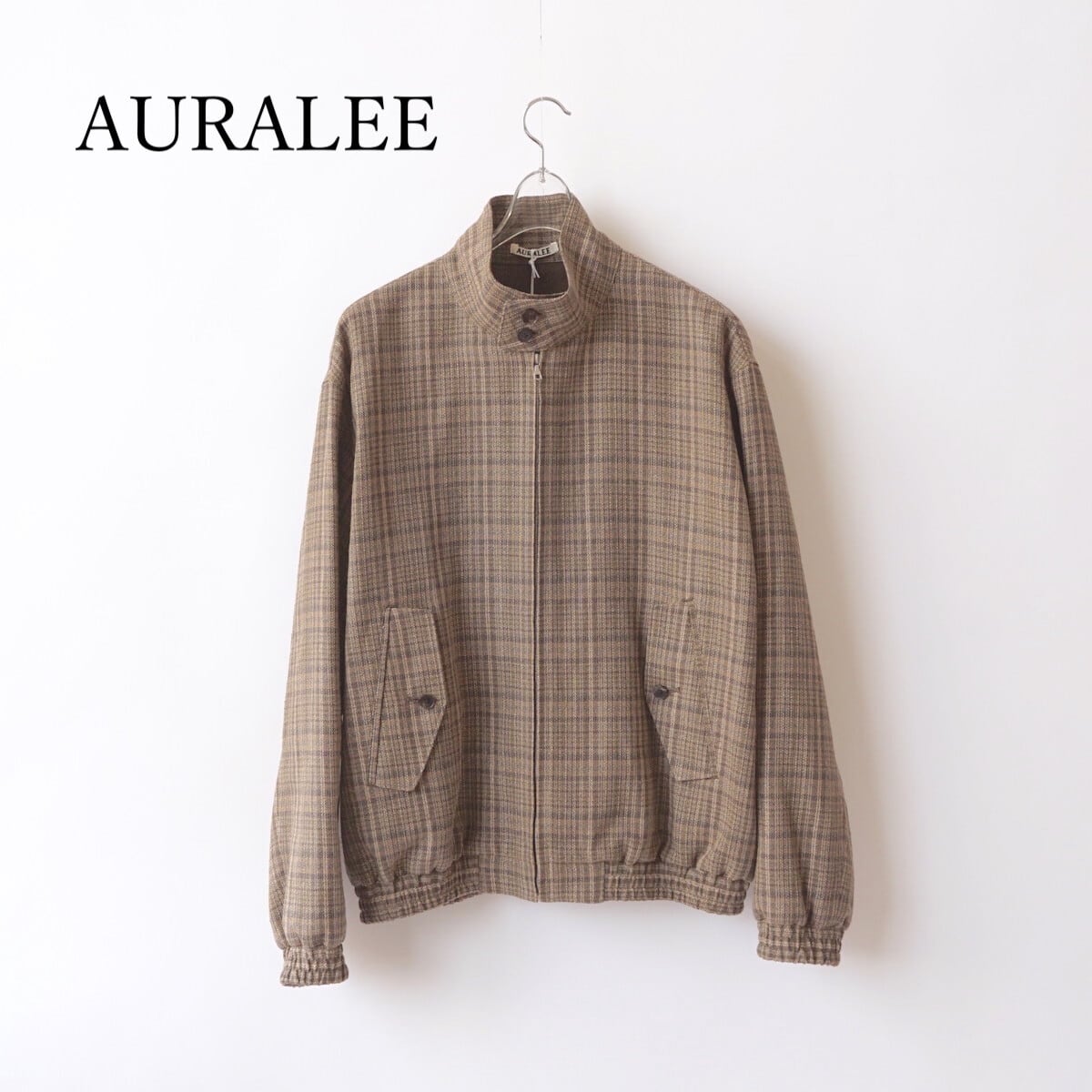 AURALEE/オーラリー・SILK LINEN NEP CHECK ZIP BLOUSON | a flat shop