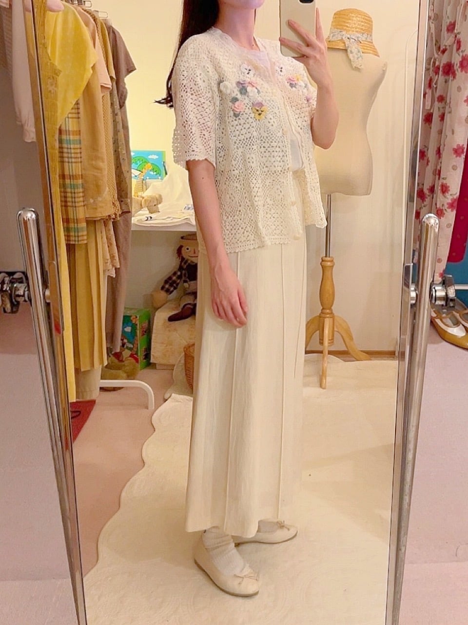 remake : flower fall crochet knit cardigan