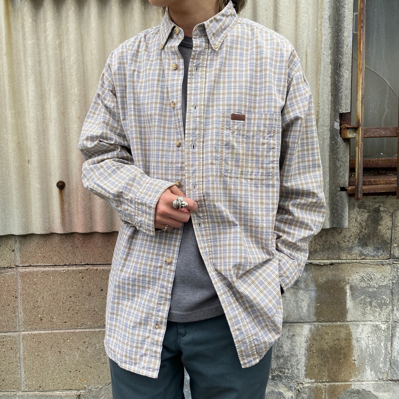 Carhartt カーハート 長袖 チェック柄 ボタンダウン コットンシャツ ...