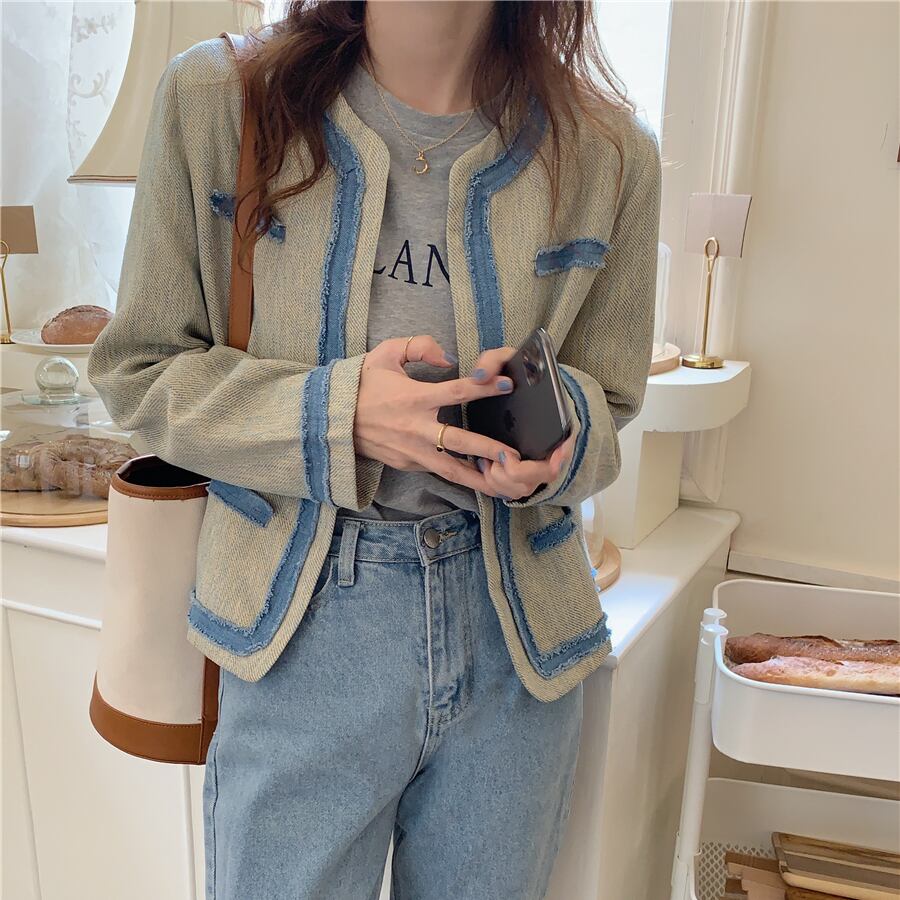 ショートジャケット オータム長袖スリーブスリム ロング 秋物 ビッグFスモールZ韓国38812625952