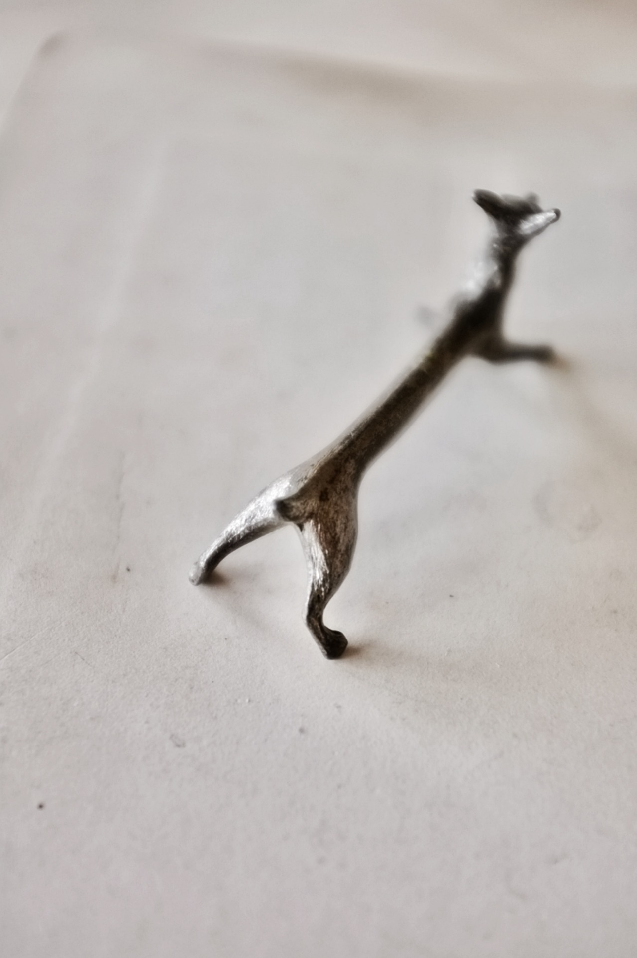 フランス 黙想する動物たちとカトラリーレスト 犬さん アンティーク