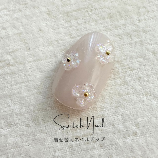 ぷっくり立体クリアフラワー　着せ替えチップ