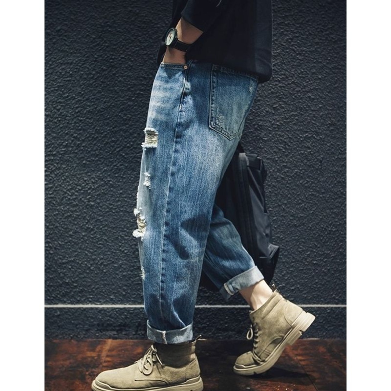 ヴィンテージウォッシュ ダメージジーンズ 10139