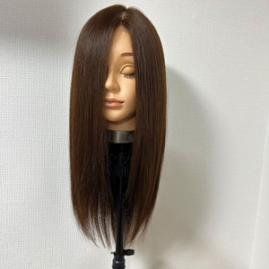3Dウィッグ 未カット 55cm ブラウン系 百合子ウィッグレミー人毛100%