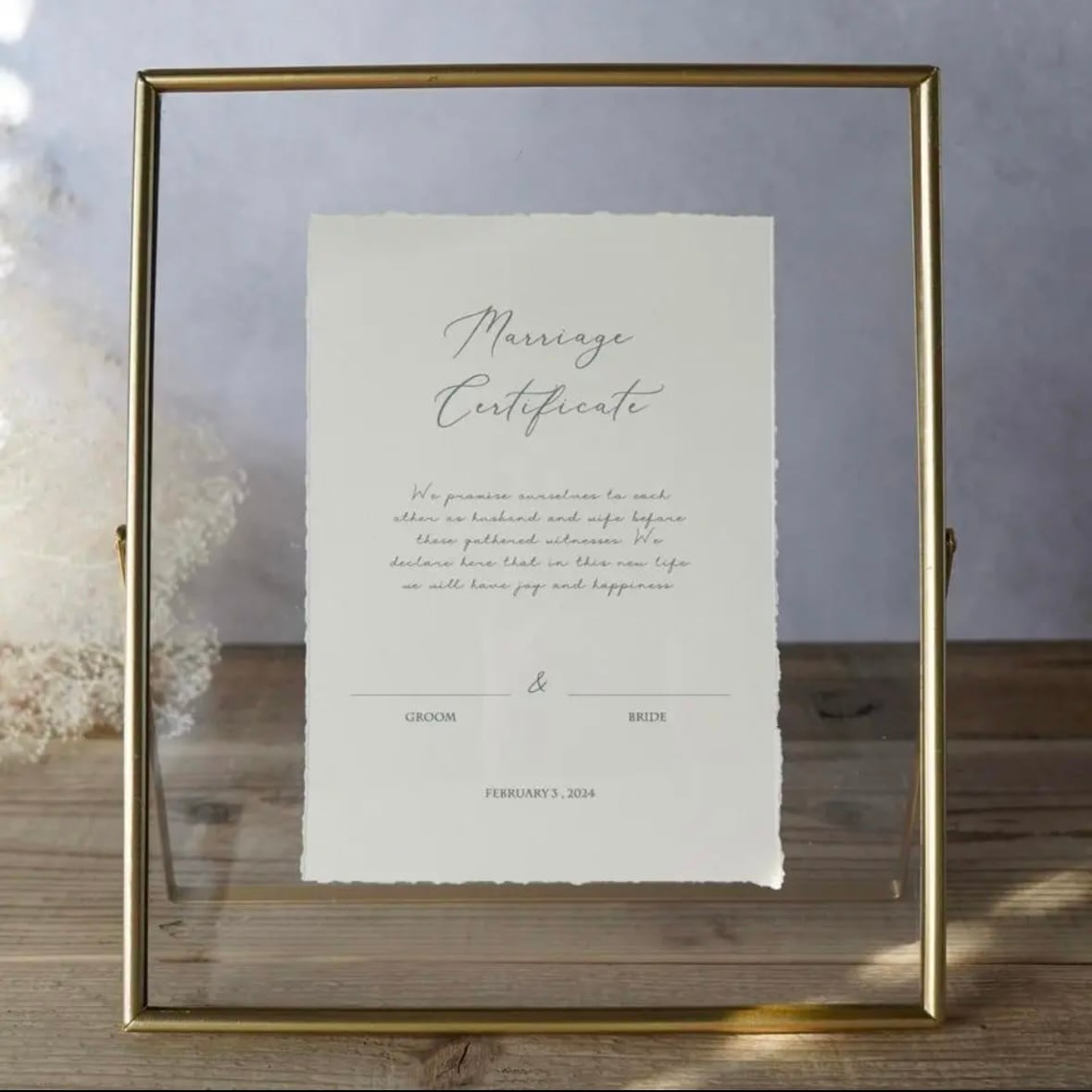 結婚証明書 アンティーク風 おしゃれ 結婚式