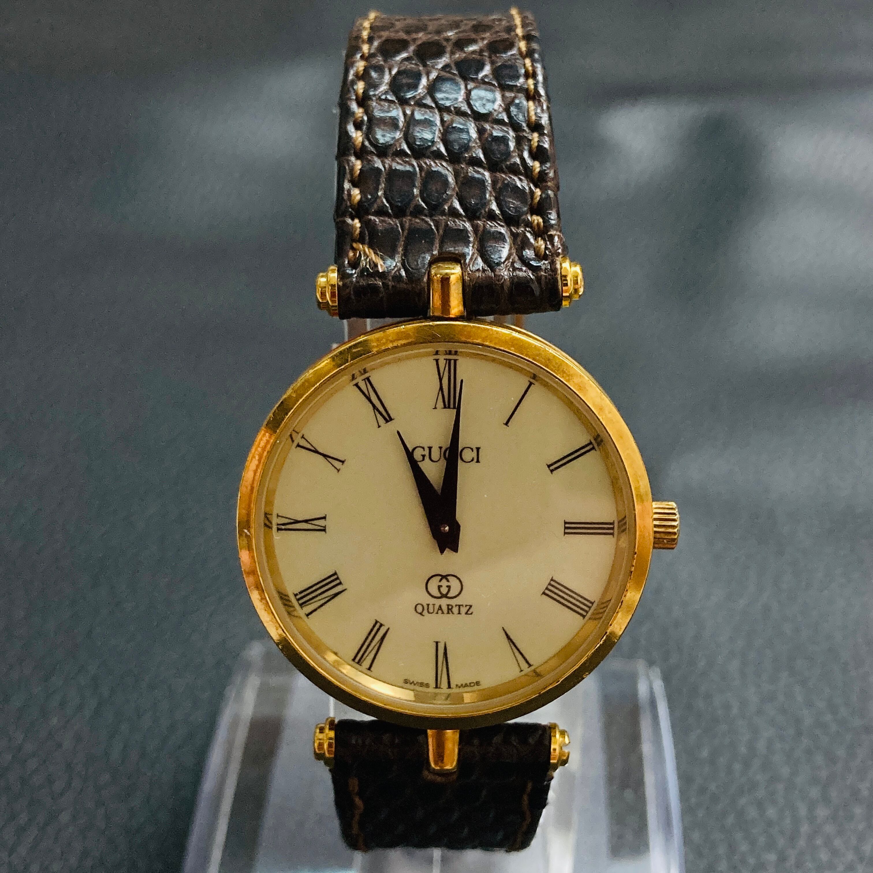 稼働品】GUCCI□シェリーラインボーイズユニセックス腕時計