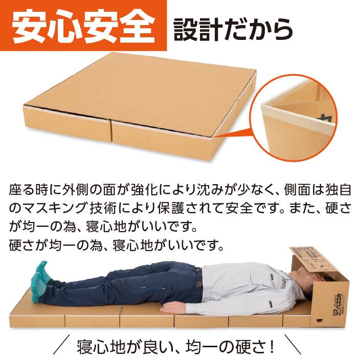 シンプルプラス】段ボールで簡単組立 ハコユカ (60×60cmのユカ×3個入り