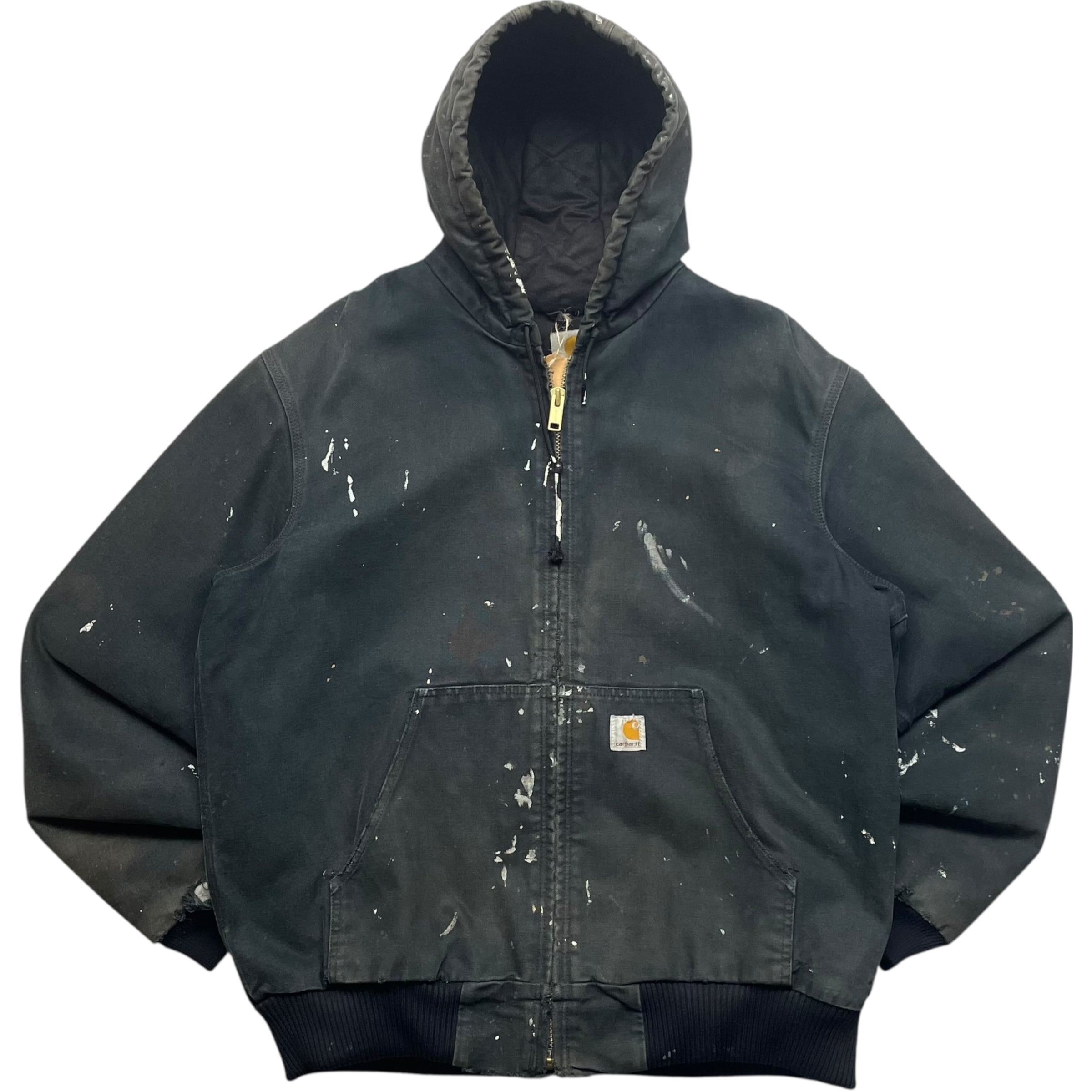 《L Tall》 Carhartt カーハート アクティブジャケット ワークジャケット ペンキ フェード ブラック no.9158