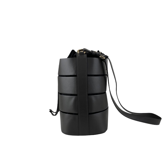 Salvatore Ferragamo サルヴァトーレ フェラガモ ショルダーバッグ グレー レザー 巾着 vintage ヴィンテージ オールド de3dye