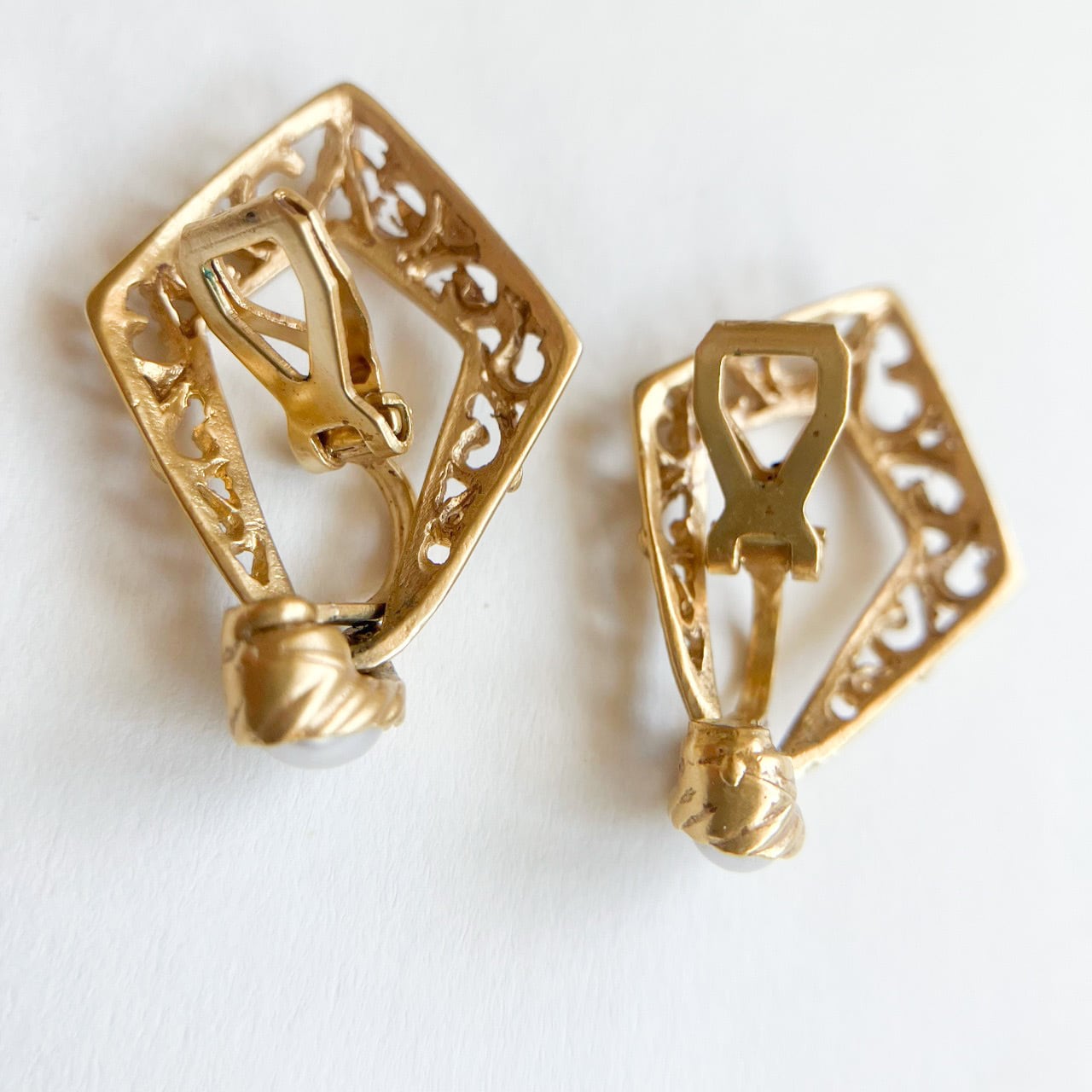 gold & pearl design earring[e-1889] ヴィンテージイヤリング