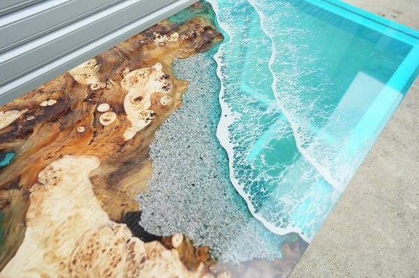 オーシャンレジンテーブル　レジンテーブル　リビングテーブル ポプラ×Oceanレジンテーブル【レジンテーブル】 | RESIN SPACE