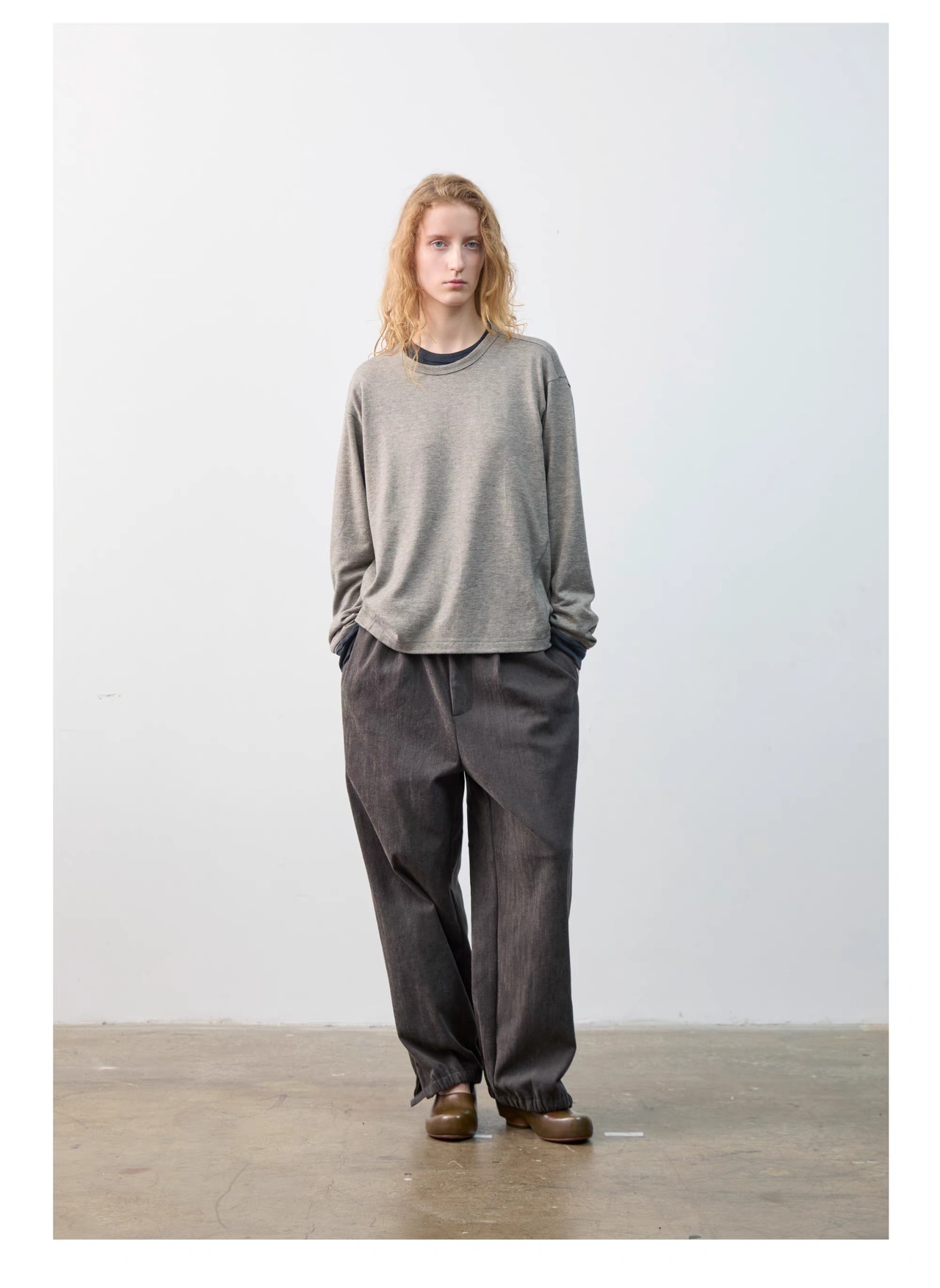 DECESOLO 26AW ウォッシャブル ウールブレンド ロングスリーブ Tシャツ