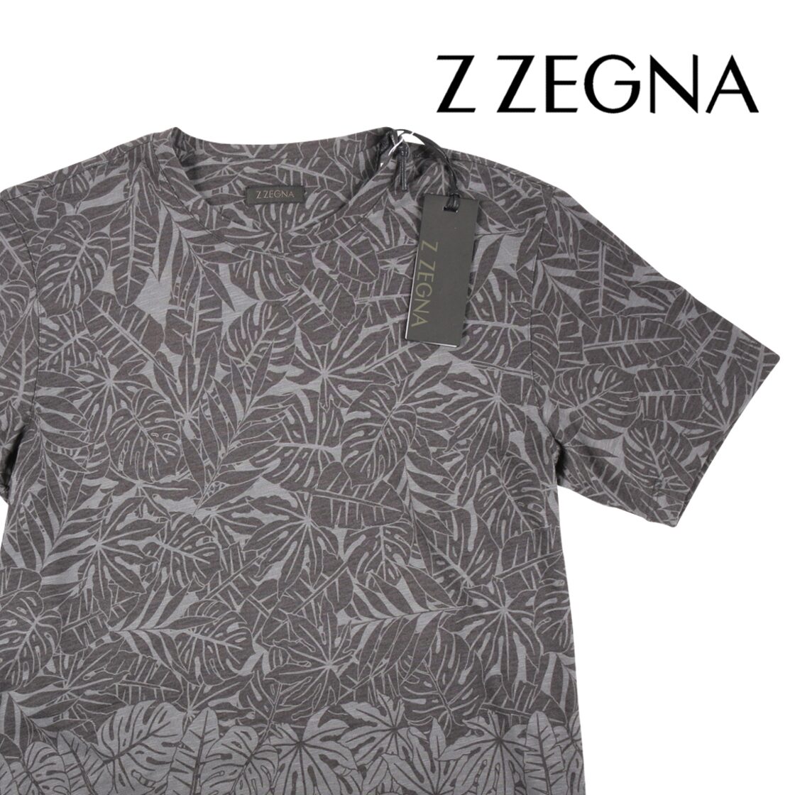 Z.ZEGNA（ジーゼニア） Uネック半袖Tシャツ VM362-ZZ719V グレー S 