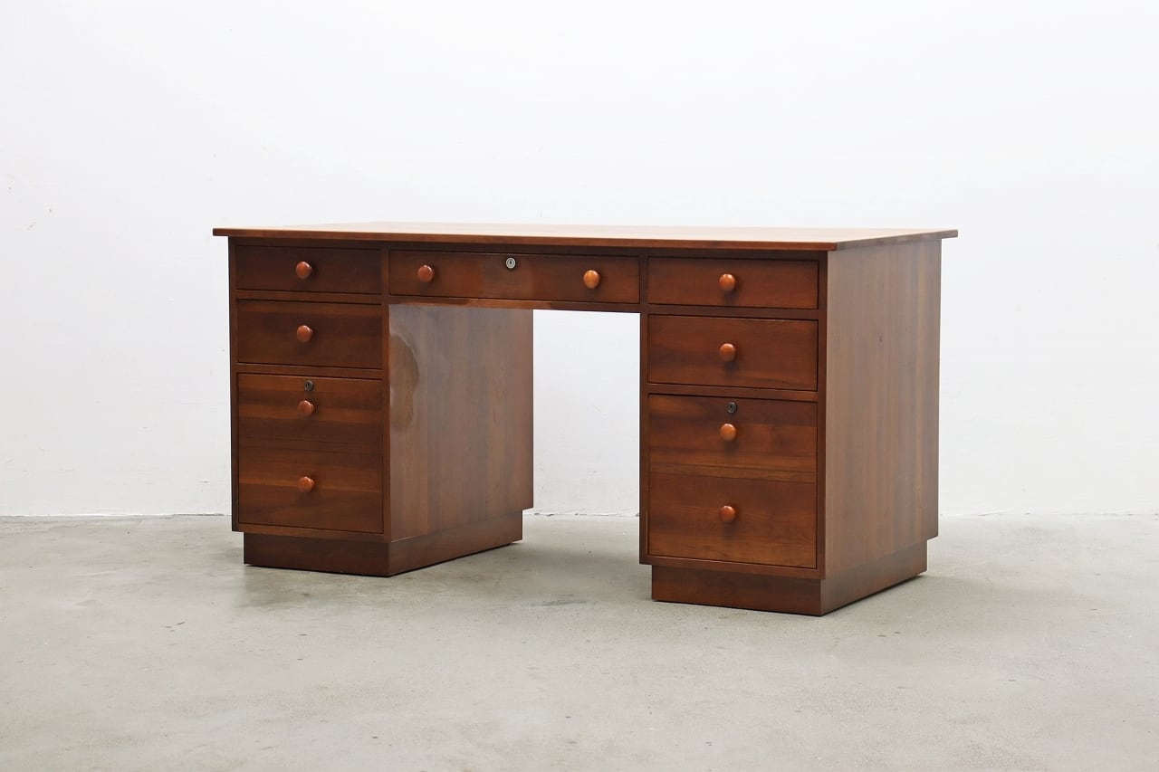 ETHAN ALLEN イーセンアーレン チェリー無垢材 クラシカル デスク 両袖