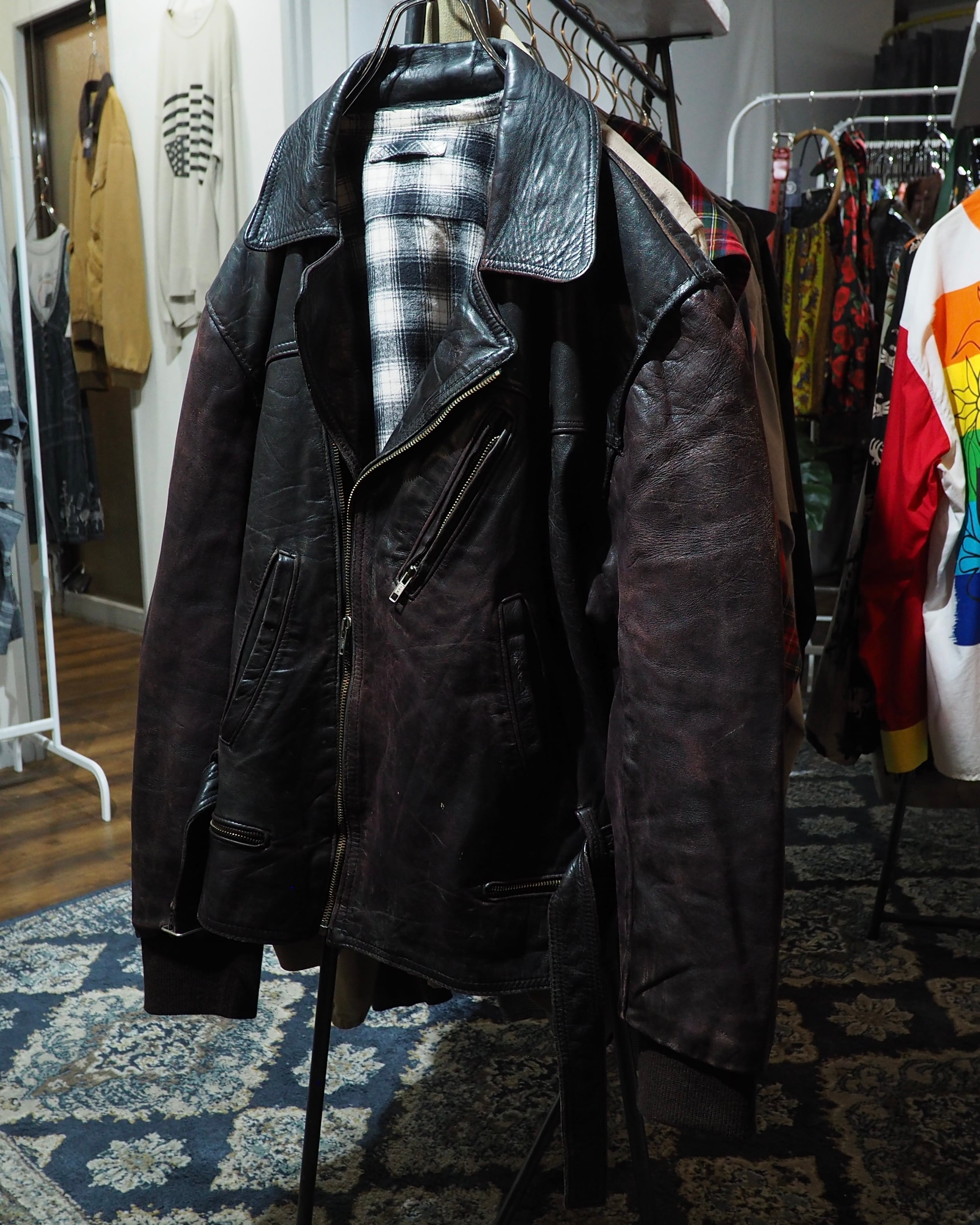 " Unknown - Handmade " Beautiful Aging Special Vintage Leather Jacket