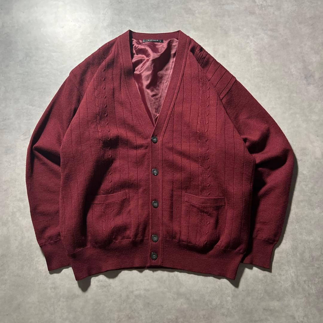 ヴィンテージ アクリル ニット カーディガン レッド カートコバーン