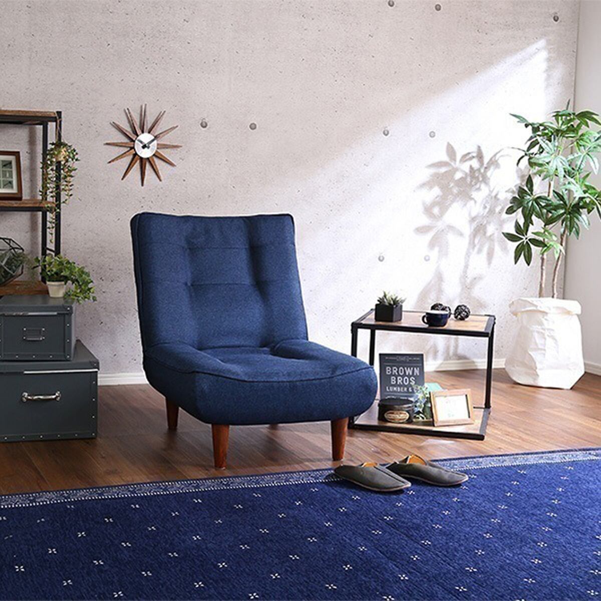 1人掛ハイバックソファ 布地 ローソファにもポケットコイル使用3段階リクライニング 日本製