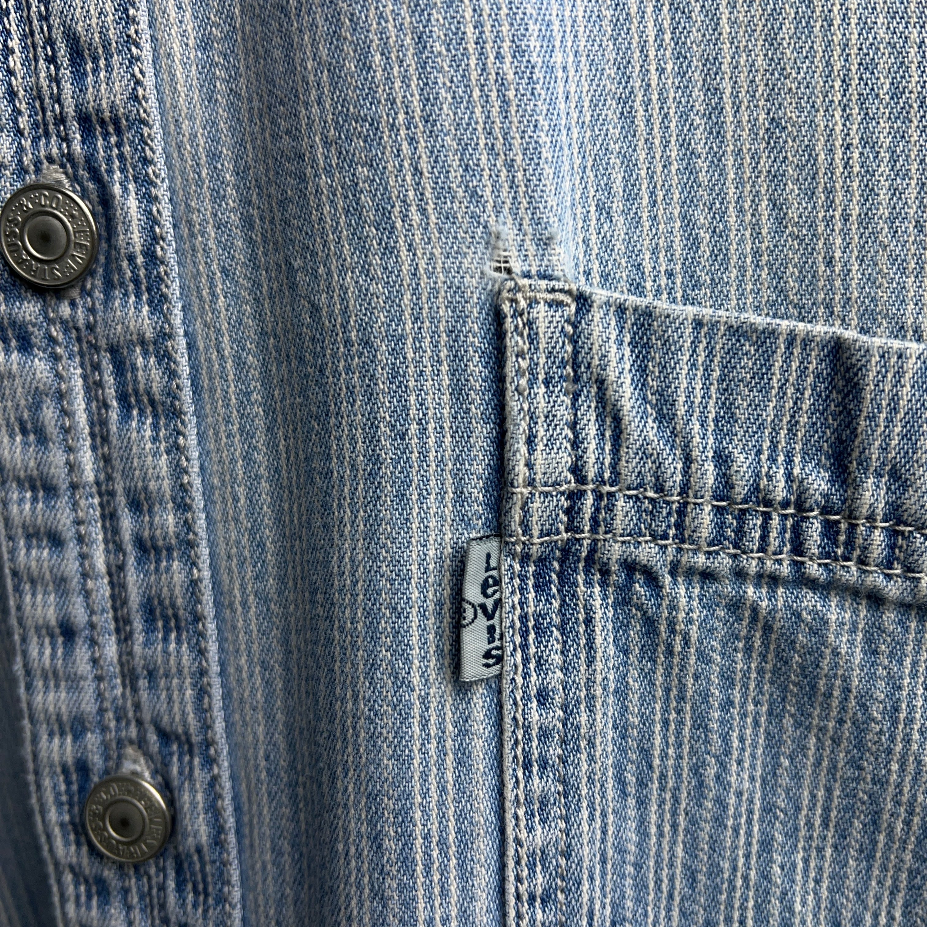 90's Levi's Hickory Stripe Denim Shirt 90年代 リーバイス
