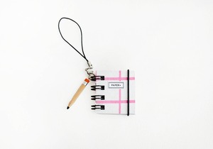 豆ノートキーホルダー／格子PINK