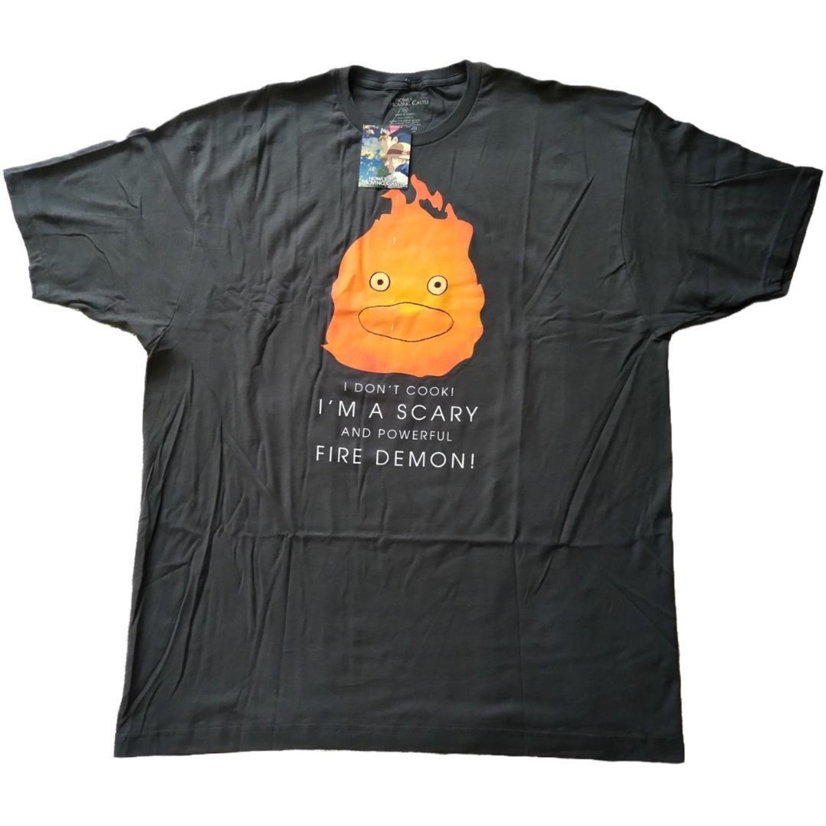 ハウルの動く城 Tシャツ グレー カルシファー ジブリ 映画 アニメ 