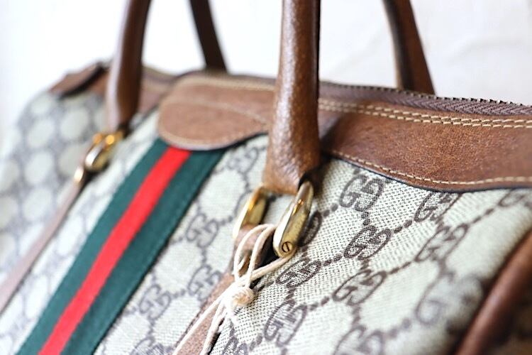 GUCCI オールドグッチ ミニボストンバッグ シェリーライン PVCレザー