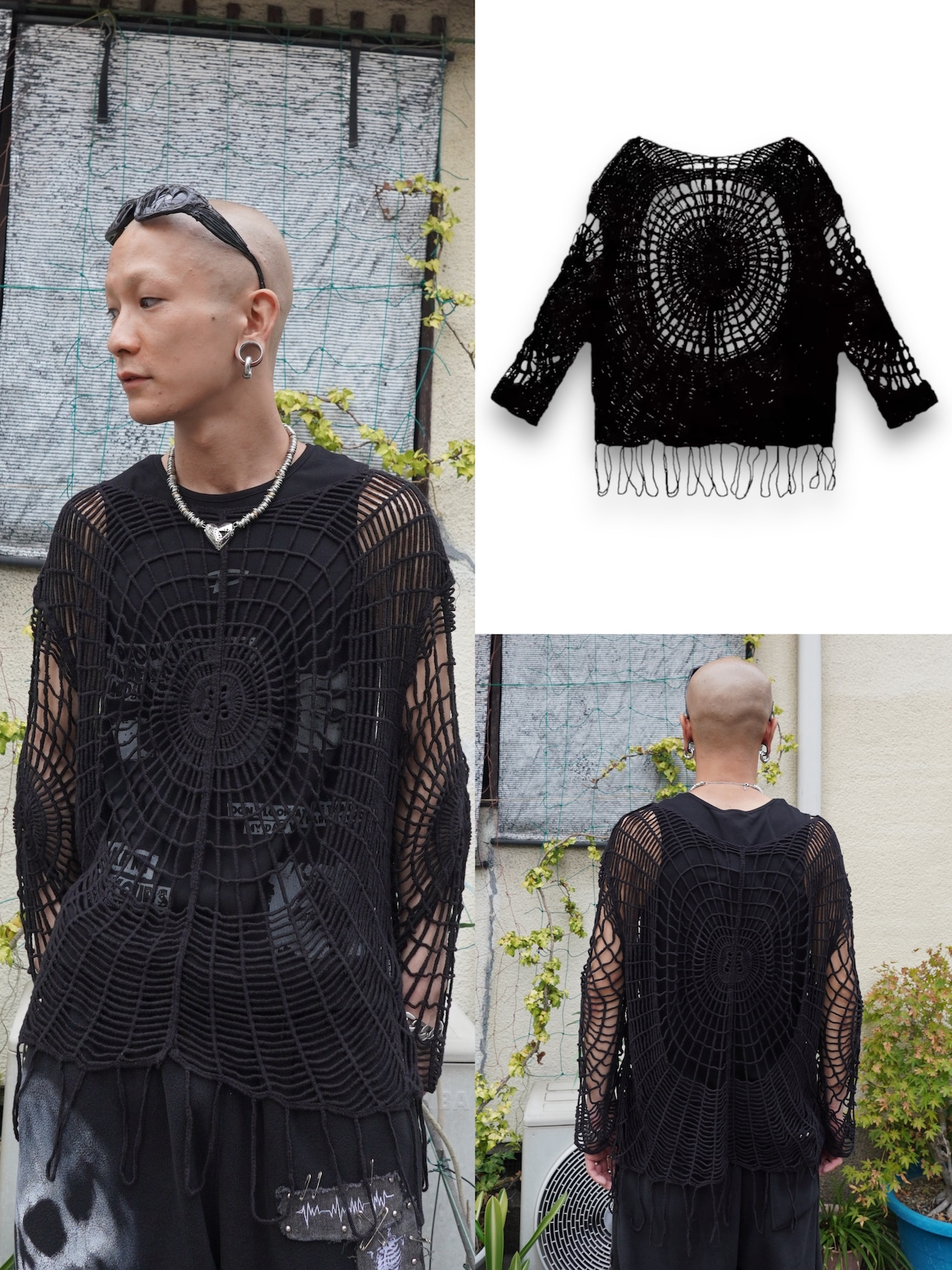【PLANET STUDIO】spider web crochet knit