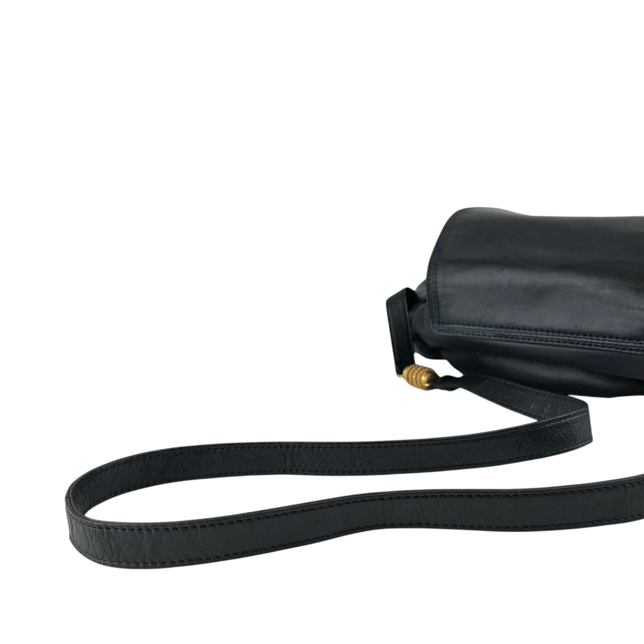 LOEWE ロエベ ショルダーバッグ ネイビー ロゴ ナッパレザー vintage