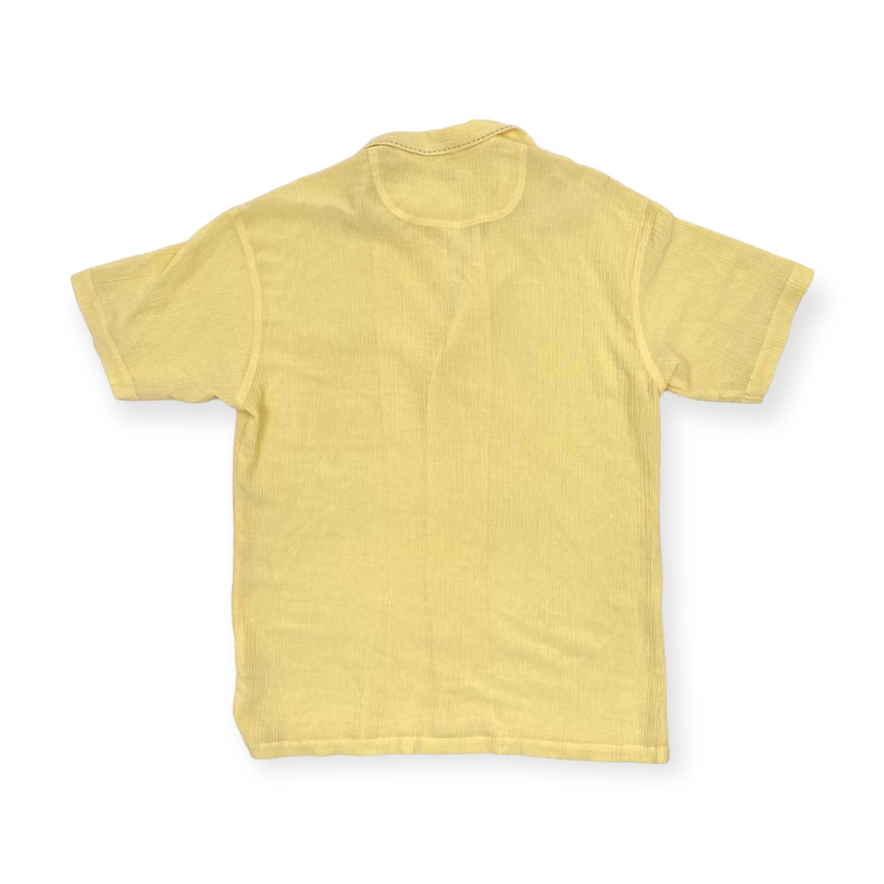 80s vintage JUN MEN ジュンメン シワ加工 半袖シャツ XL 程度/ライトイエロー