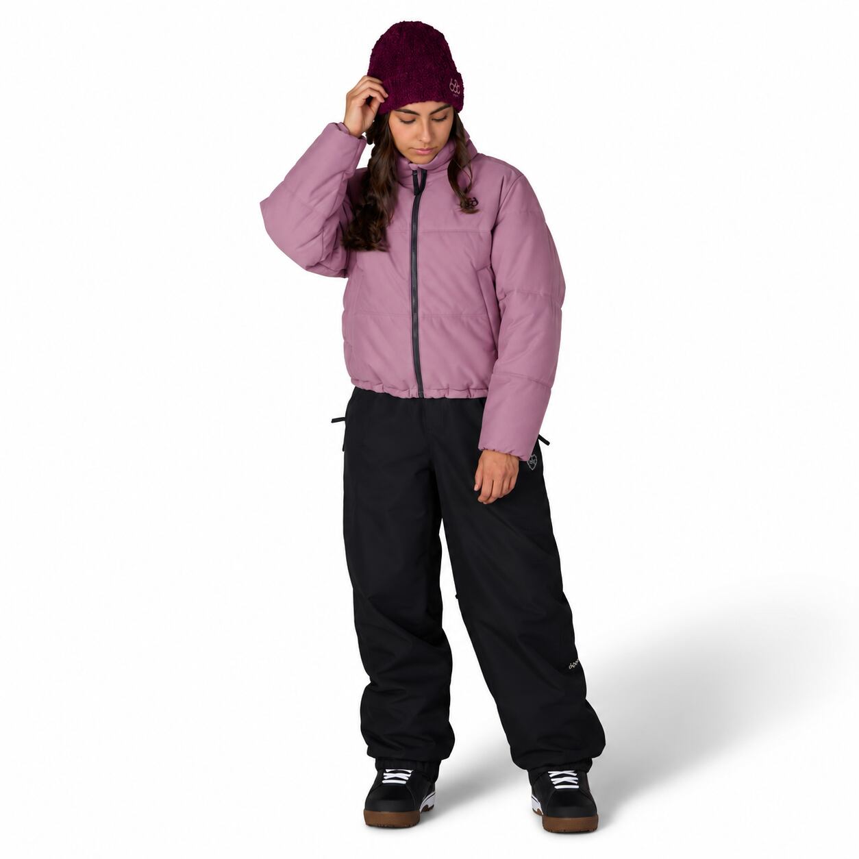 686 『 WOMENS GRACIOUS PUFFER JACKET - BLACK PLUM 』 26/27