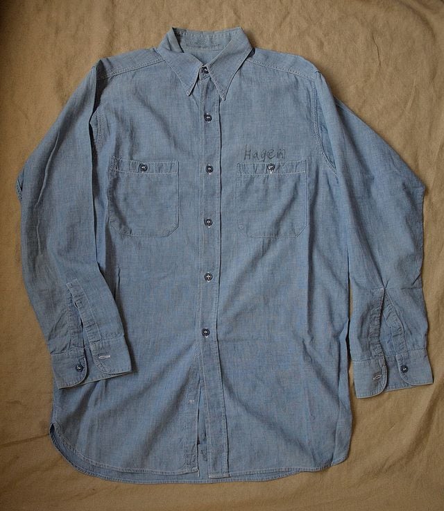 50's Vintage U.S. NAVY chambray shirt. | EXTRA'S GARMENT SUPPLY & CO.