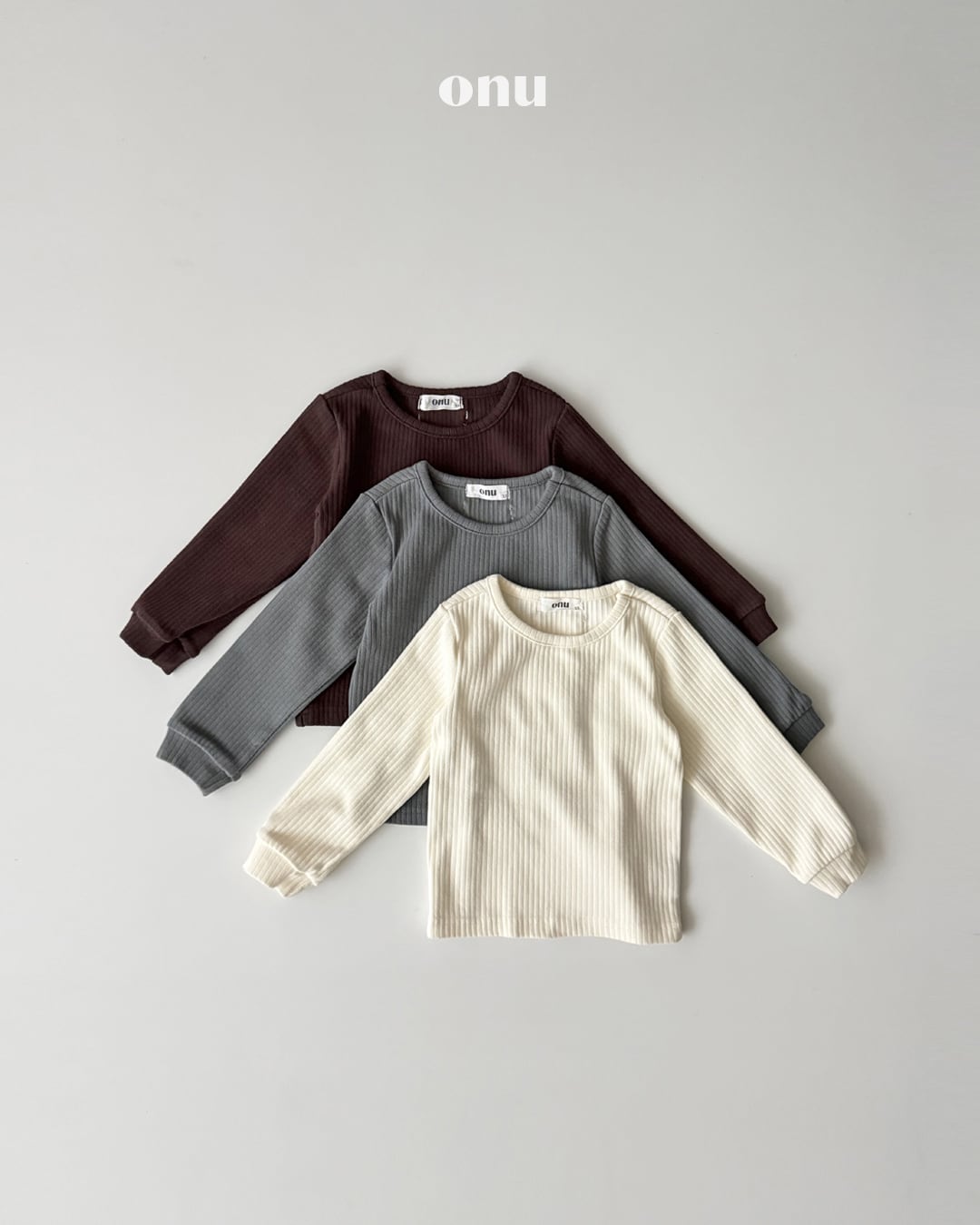 peach ribbed tee【ONU】※12月中旬発送予定