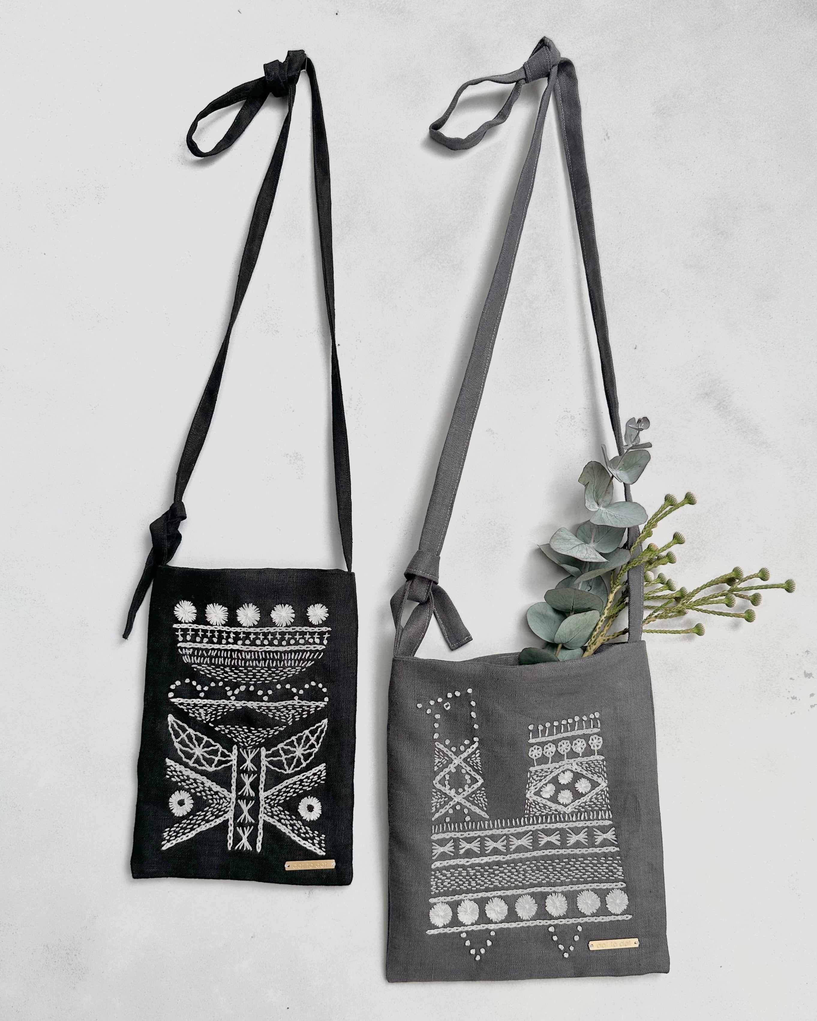 SASHIKO STITCH FLOWER POCHETTE KIT（S） | dottodot-works