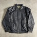 90s デザインレザージャケット 短丈 本革 vintage雰囲気抜群 濃青